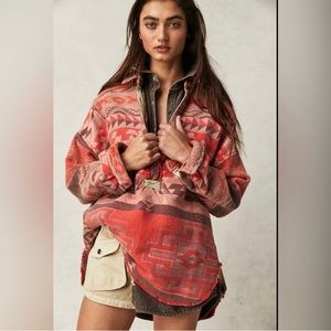 Free People Multicolor Geometric Patterned Top